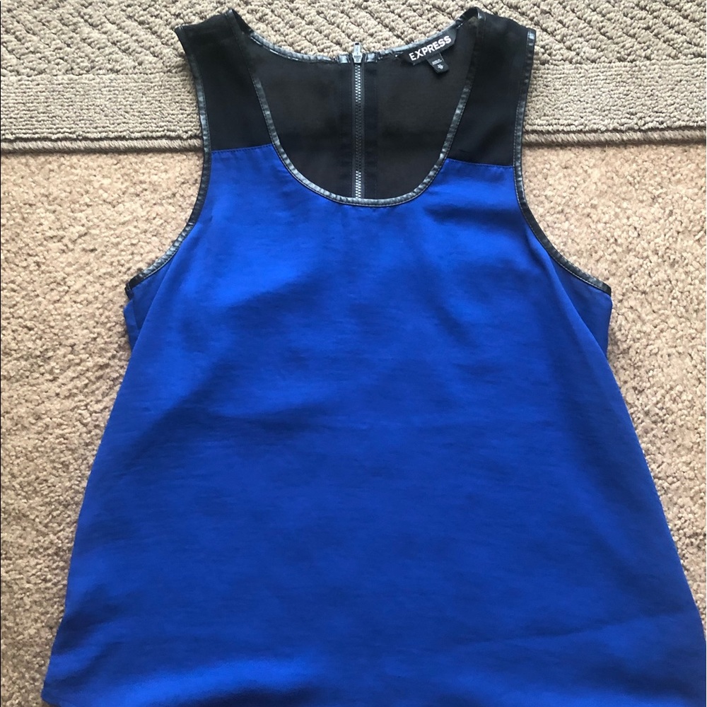 Express Women's Royal Blue & Black Sleeveless Tank Top